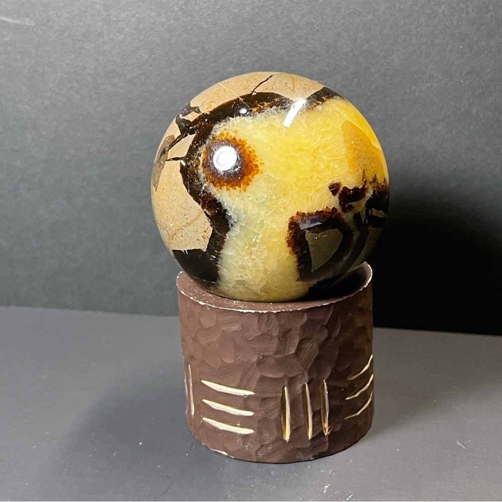 Polished DRAGON SEPTARIAN Crystal Calcite GEODE SPHERE